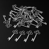 Maxbell 30 Pieces Ethnic Key Hollow Charm Pendant Jewelry DIY Makings Antique Silver