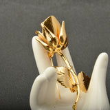 Maxbell Elegant 24K Gold Plated Rose Brooch Pin for Mens Suit Wedding Groom Jewelry1