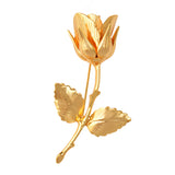 Maxbell Elegant 24K Gold Plated Rose Brooch Pin for Mens Suit Wedding Groom Jewelry1