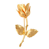 Maxbell Elegant 24K Gold Plated Rose Brooch Pin for Mens Suit Wedding Groom Jewelry1