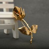 Maxbell Elegant 24K Gold Plated Rose Brooch Pin for Mens Suit Wedding Groom Jewelry1