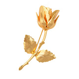 Maxbell Elegant 24K Gold Plated Rose Brooch Pin for Mens Suit Wedding Groom Jewelry1