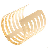 Maxbell Women's Spiral Shape Fashion Hollow Open Wide Bangle Cuff Bracelet Golden