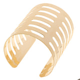 Maxbell Women's Spiral Shape Fashion Hollow Open Wide Bangle Cuff Bracelet Golden