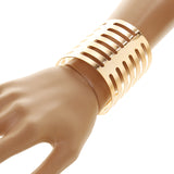 Maxbell Women's Spiral Shape Fashion Hollow Open Wide Bangle Cuff Bracelet Golden