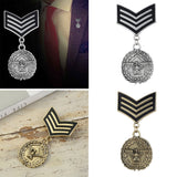 Maxbell Men Medal Military Army Uniform Style Brooch Pin Jewelry Antique Gold