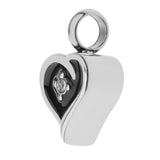 Maxbell Enamel Stainless Steel Heart Pendant Urn Cremation Jewelry For Ashes Black