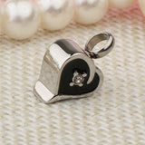 Maxbell Enamel Stainless Steel Heart Pendant Urn Cremation Jewelry For Ashes Black