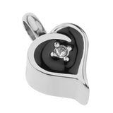 Maxbell Enamel Stainless Steel Heart Pendant Urn Cremation Jewelry For Ashes Black