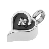 Maxbell Enamel Stainless Steel Heart Pendant Urn Cremation Jewelry For Ashes Black