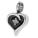 Maxbell Enamel Stainless Steel Heart Pendant Urn Cremation Jewelry For Ashes Black