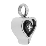 Maxbell Enamel Stainless Steel Heart Pendant Urn Cremation Jewelry For Ashes Black