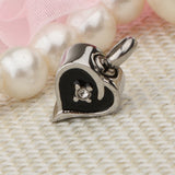 Maxbell Enamel Stainless Steel Heart Pendant Urn Cremation Jewelry For Ashes Black