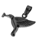 Maxbell Stainless Steel Hummingbird Pendant Urn Cremation Jewelry For Ashes Black