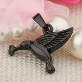 Maxbell Stainless Steel Hummingbird Pendant Urn Cremation Jewelry For Ashes Black