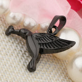 Maxbell Stainless Steel Hummingbird Pendant Urn Cremation Jewelry For Ashes Black