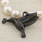 Maxbell Stainless Steel Hummingbird Pendant Urn Cremation Jewelry For Ashes Black