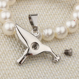 Maxbell Stainless Steel Hummingbird Pendant Urn Cremation Jewelry For Ashes Silver