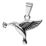 Maxbell Stainless Steel Hummingbird Pendant Urn Cremation Jewelry For Ashes Silver