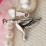 Maxbell Stainless Steel Hummingbird Pendant Urn Cremation Jewelry For Ashes Silver