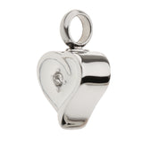 Maxbell Enamel Stainless Steel Heart Pendant Urn Cremation Jewelry For Ashes White