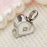 Maxbell Enamel Stainless Steel Heart Pendant Urn Cremation Jewelry For Ashes White