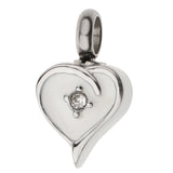 Maxbell Enamel Stainless Steel Heart Pendant Urn Cremation Jewelry For Ashes White