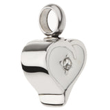 Maxbell Enamel Stainless Steel Heart Pendant Urn Cremation Jewelry For Ashes White