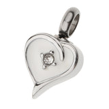 Maxbell Enamel Stainless Steel Heart Pendant Urn Cremation Jewelry For Ashes White