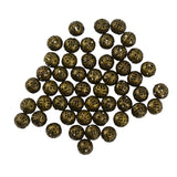 Maxbell 50pcs 10mm Round Spacer Loose Beads Hollow Filigree Metal DIY Charms Jewelry