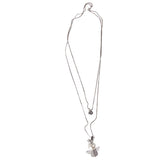 Maxbell Fashion Women Double Layers Long Chain Necklace Jewelry Crystal Pendant