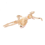 Maxbell Fashion Women Ballet Dancing Girl Brooch Pin Design Alloy Rhinestone Pink