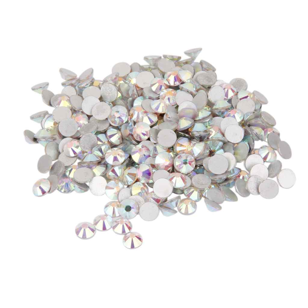 Maxbell 1400pcs/SS8 Glass Crystal Round Flat Back Rhinestones Gems White AB