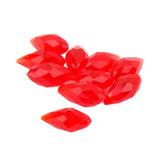 Maxbell 10pcs Teardrop Glass Beads Faceted Crystal Beads Jewelry Making Craft Red