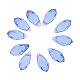 Maxbell 10pcs Teardrop Glass Beads Faceted Crystal Beads Jewelry Making Light Blue