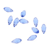 Maxbell 10pcs Teardrop Glass Beads Faceted Crystal Beads Jewelry Making Light Blue