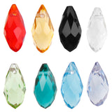 Maxbell 10pcs Teardrop Glass Beads Faceted Crystal Beads Jewelry Making Lake Blue