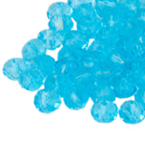 Maxbell 50 Crystal Faceted Gemstone Glass Rondelle Loose Beads Jewelry 4mm Lake Blue