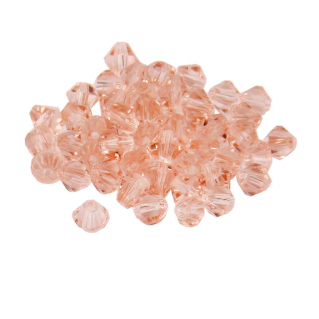 Maxbell 50pcs Faceted Glass Crystal Loose Beads Spacer Bicone Finding 4mm Water Red