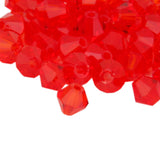 Maxbell 50 Faceted Glass Crystal Loose Beads Spacer Bicone Jewelry Finding 4mm Red