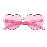 Maxbell Heart Shape Rimless SunglassesTransparent Candy Color Eyewear Pink