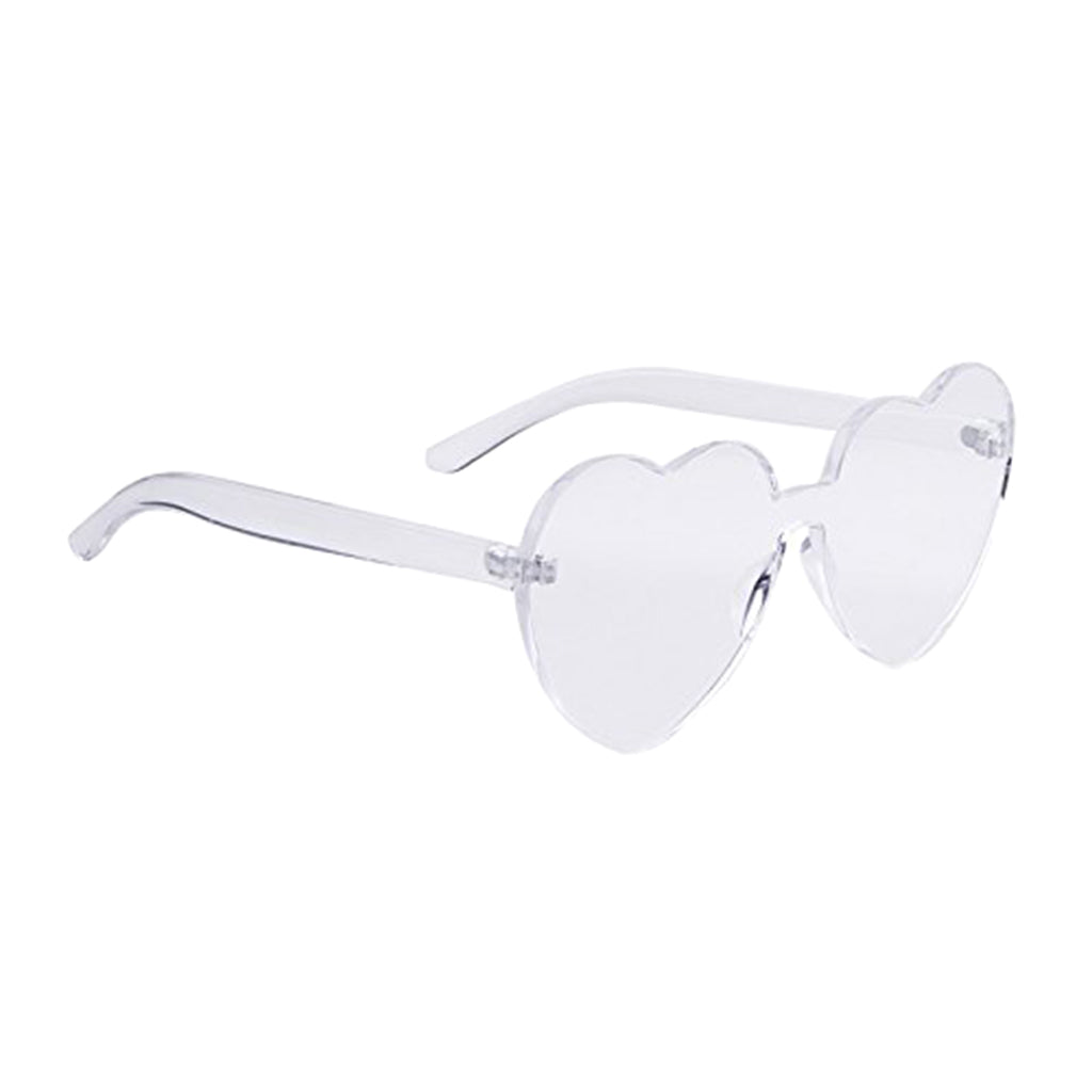 Maxbell Heart Shape Rimless SunglassesTransparent Candy Color Eyewear Transparent