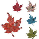 Maxbell Brooch Pin Crystal Rhinestone Maple Leaf Costume Jewelry Women Blue