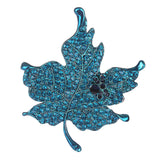 Maxbell Brooch Pin Crystal Rhinestone Maple Leaf Costume Jewelry Women Blue