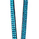 Maxbell Rhinestone Lanyard with Retractable Reel Vertical ID Badge Holder Deep Blue