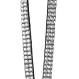 Maxbell Rhinestone Lanyard with Retractable Reel Vertical ID Badge Holder White