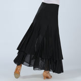 Maxbell new square ballroom dance dress big swing skirt dance dress Black