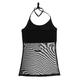 Maxbell Belly dance Halter vest shirt dance clothes Latin dance basic tops L Black