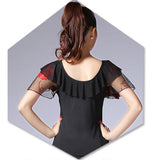 Maxbell Ballroom dancing modern dance practice shirt square dance tops L Red