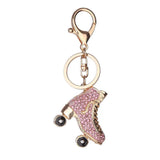 Maxbell Women Keychain Keyring Diamond Bag Accessory Pendant Pink Skates